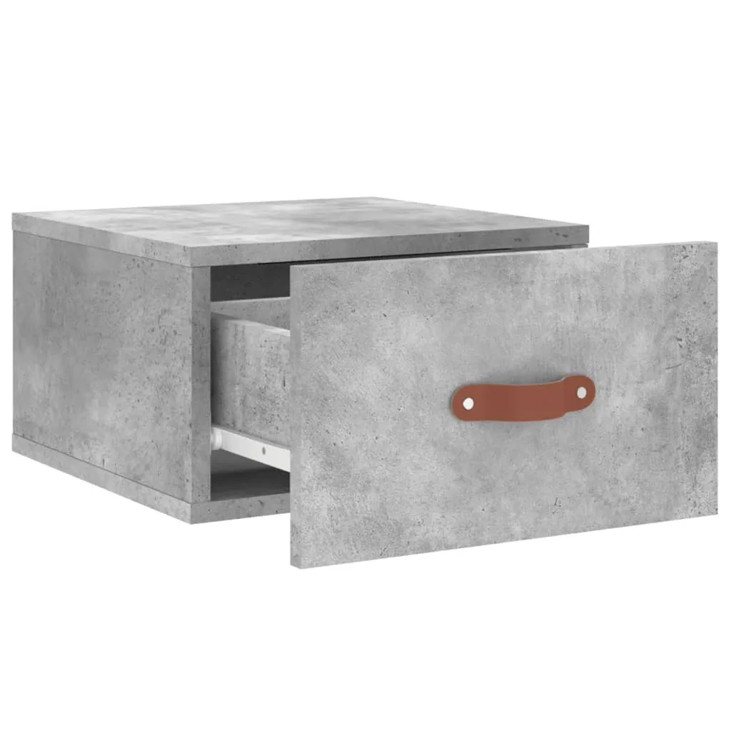 vidaXL Coppia Comodini a Muro Grigio Cemento 35x35x20 cm Moderni - 7