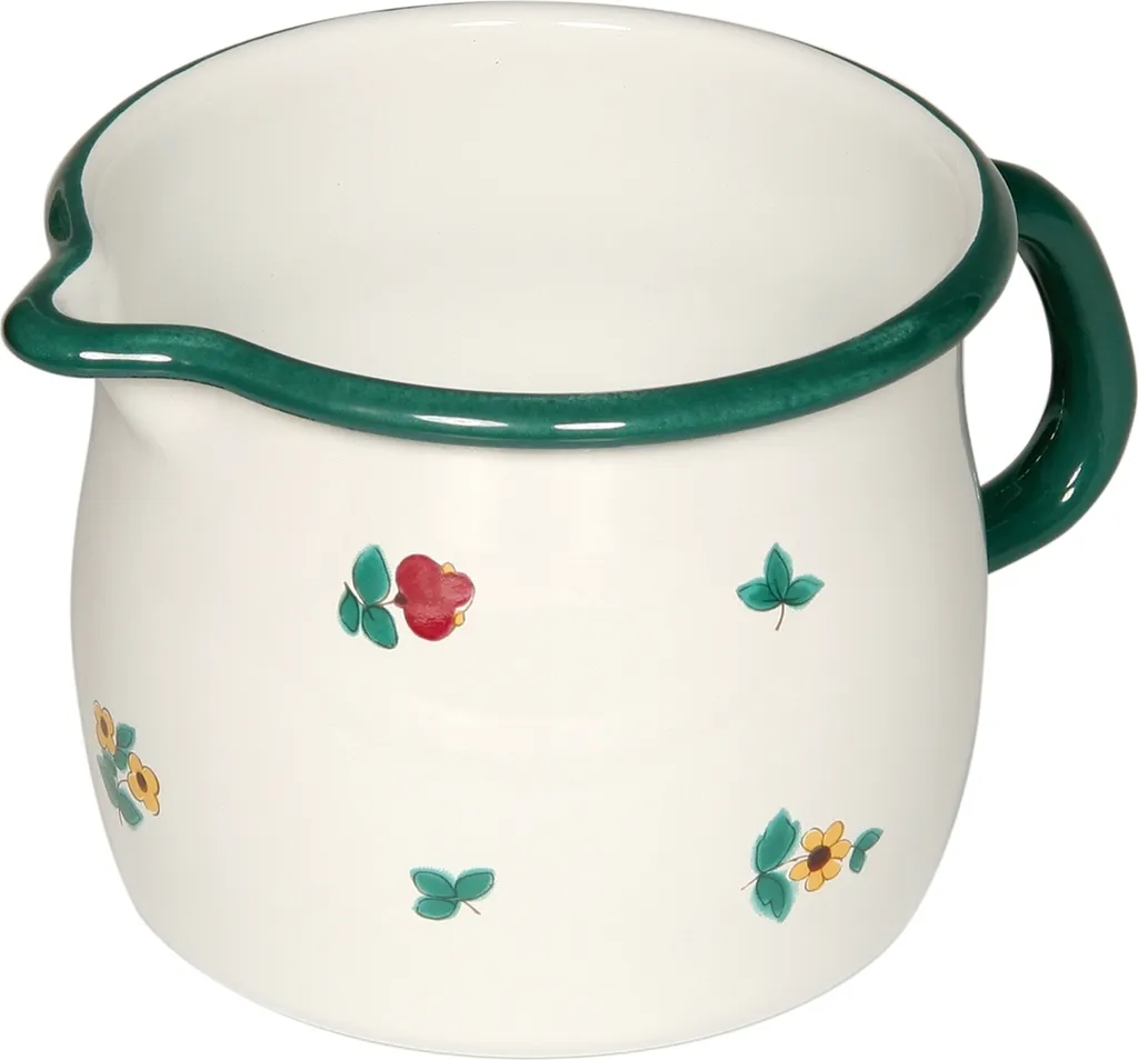 Riess Vaso a Becco 10cm Gmundner Fiori Sparsi - Emaille Austriaca