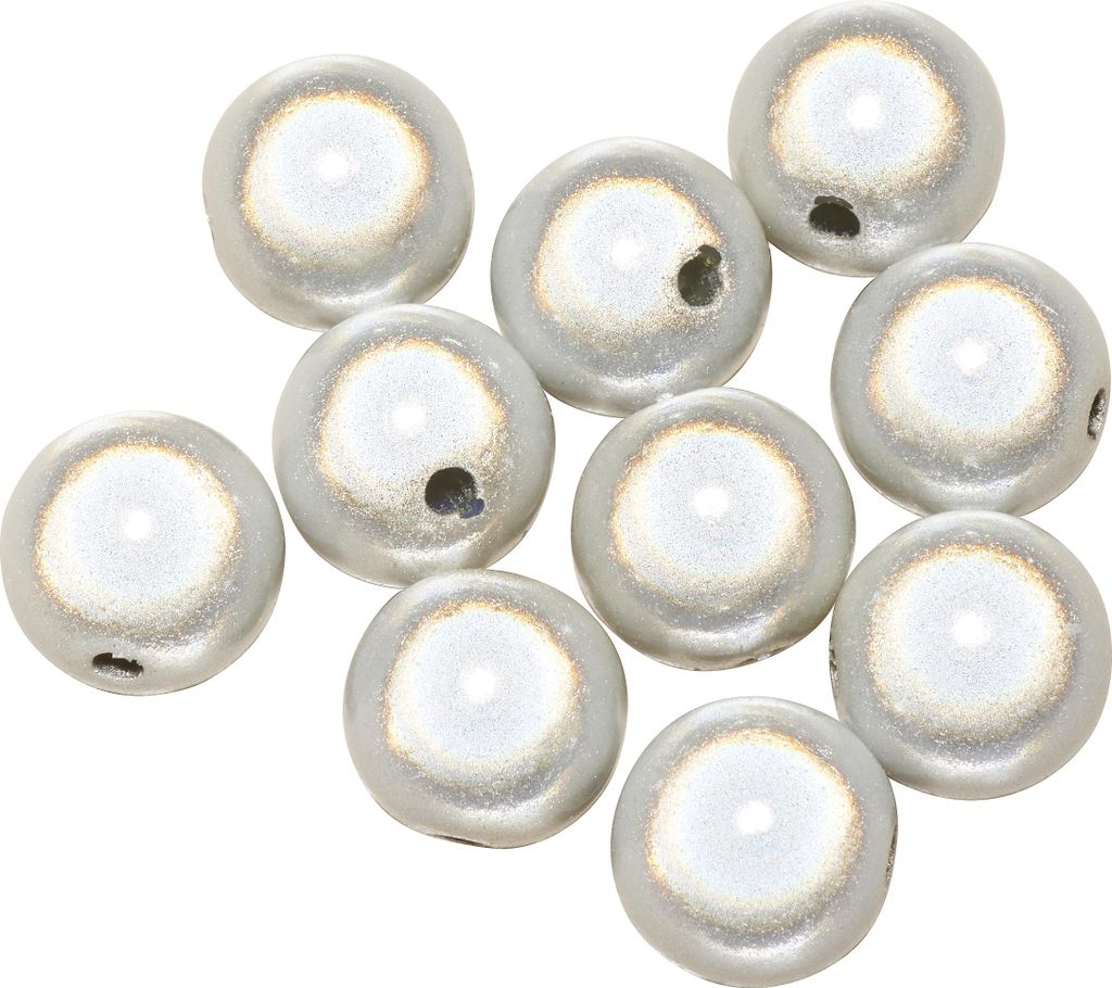 PRACHT Miracle Beads 10 mm Perlen 10 Stück für Schmuckherstellung Basteln Weiß