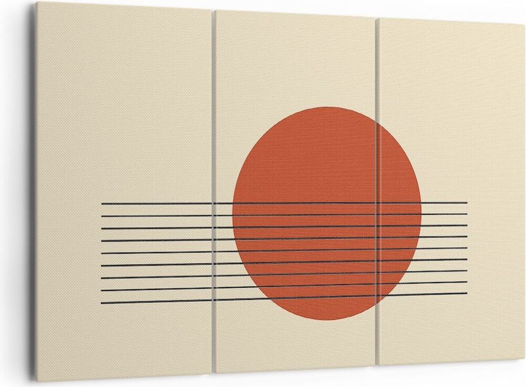 Bild auf Leinwand - Leinwandbild - 3 Teile - Abstraktion Linien Rad - 165x110cm - Wand Bild - Wanddeko - Wandbilder - Leinwanddruck - Bilder - Wand...