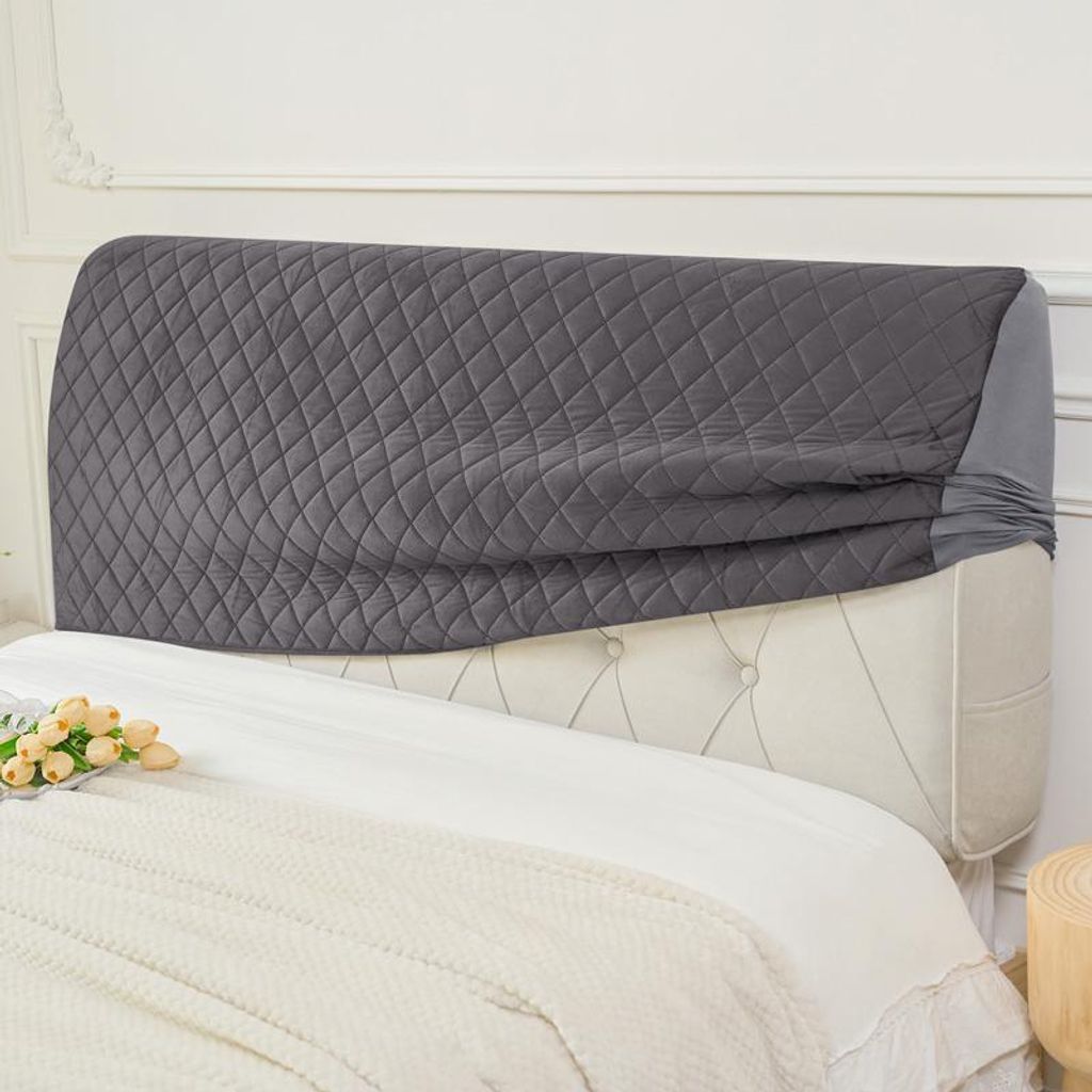 Kopfteil-Husse Für Bett – Gesteppt – Dunkelgrau Hussen