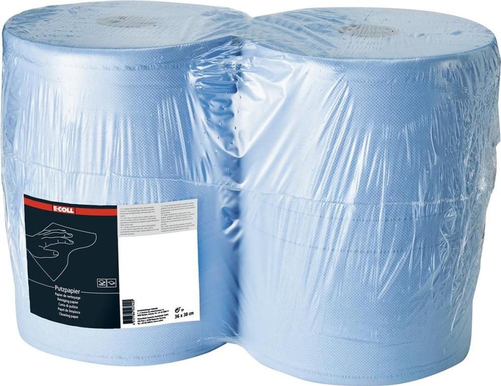 E-COLL Putzpapier blau, 3-lagig, 1.000 Blatt 38 x 36 cm Produktbild 