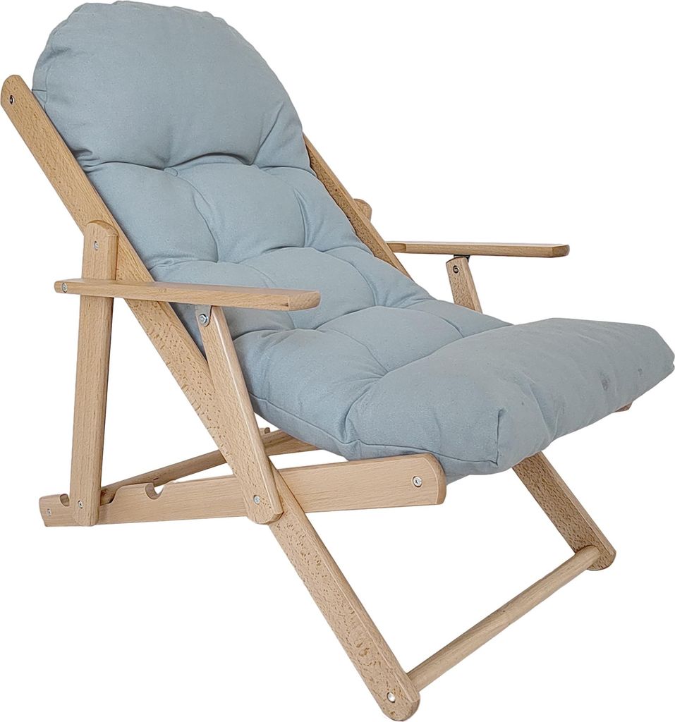 Akzentsessel, Relaxsessel, verstellbare Rückenlehne, Buchenholzrahmen, bis 120 kg, Hellgrau