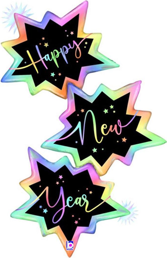 Shape Folienballon "Happy New Year" Trio | 130 cm