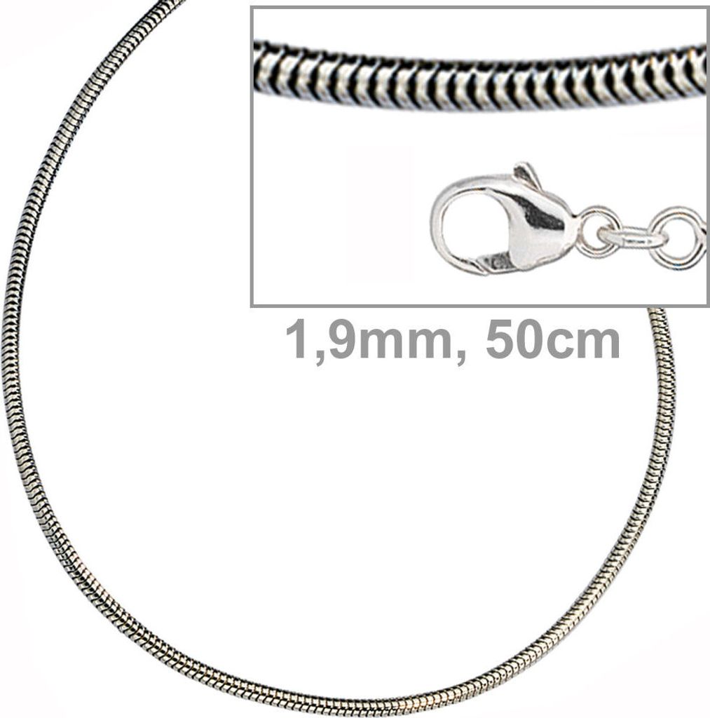 JOBO Schlangenkette 925 Sterling Silber 1,9 mm 50 cm Produktbild 