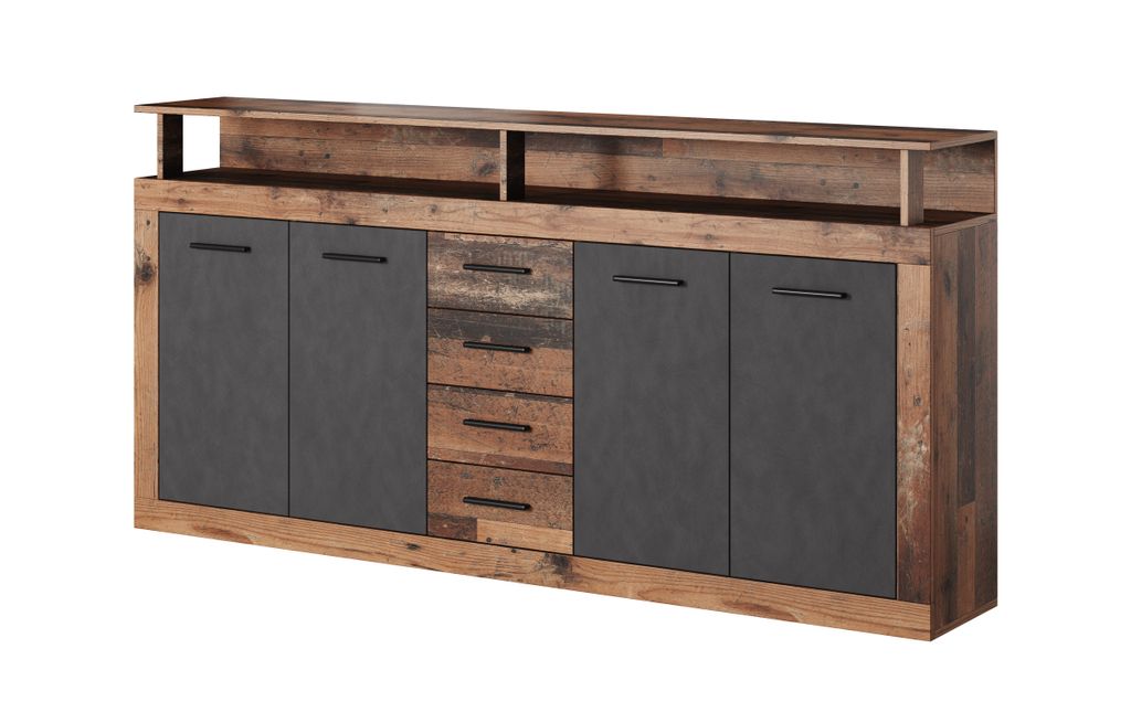Loft Kommode Lunaris XXL, 4 Türen 4 Schubladen, Obrázek produktu 8
