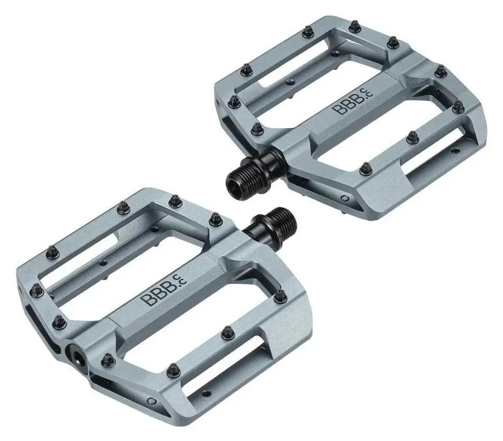 Pédales Plates de VTT BBB BPD-38 Enigma Grey avec une Accroche Maximale