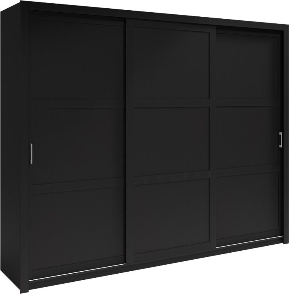 Schwebetürenschrank Frama 255X206X60 Cm 3 Türiger Kleiderschrank Schrank (Weiß)