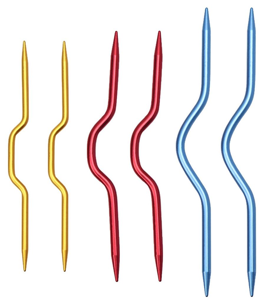 6 Zopfstricknadeln, Zopfbohrer, Aluminium