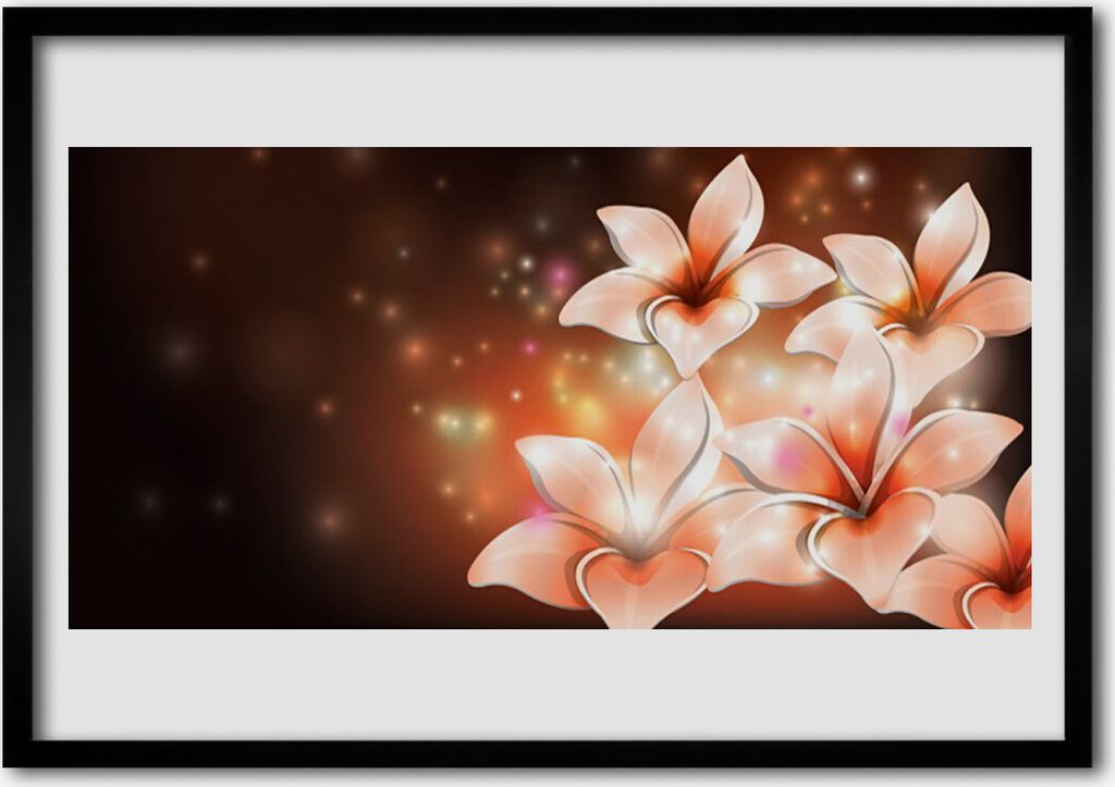 Bild 70x50 MDF-Rahmen Wandkunst Blumen Pflanzen Natur
