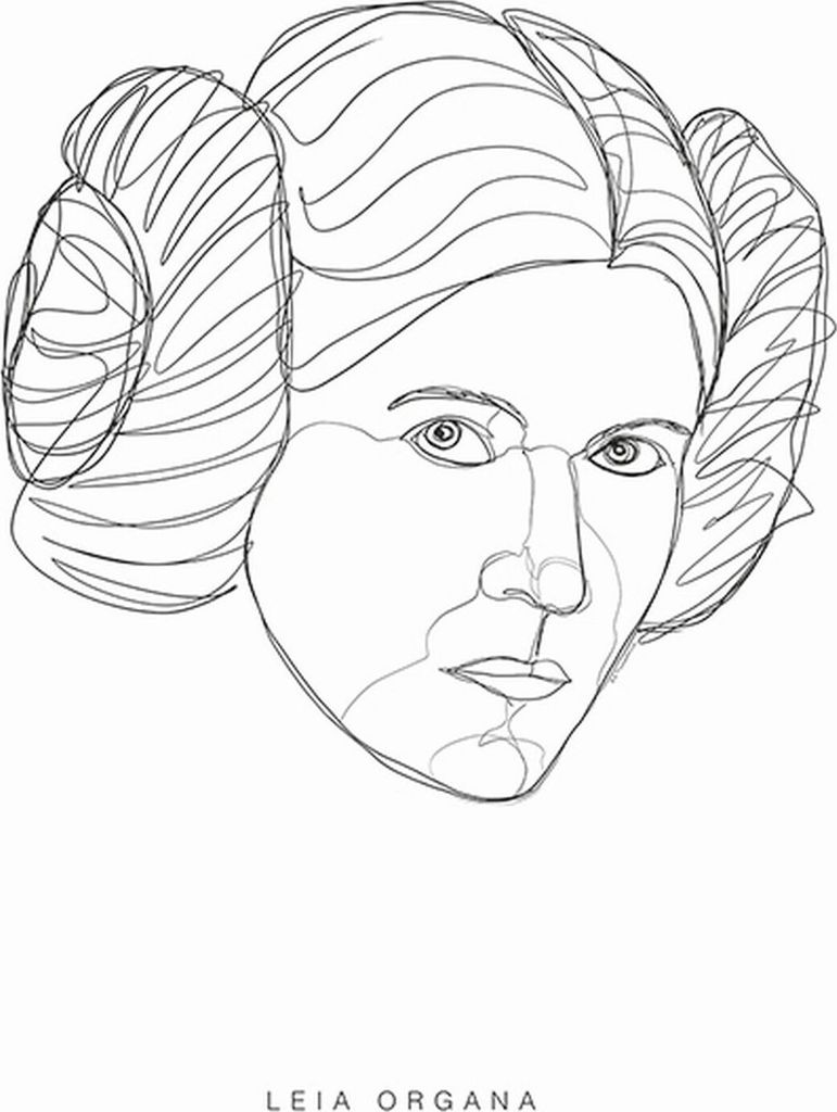 Disney Poster Star Wars Leia Schwarz-Weiß - 610226 - 50 x 70 cm