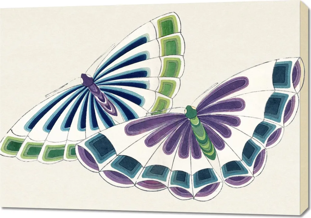 Quadro Vintage Butterfly 9 Sekka Giapponese 100x70 per Salotto Elegante