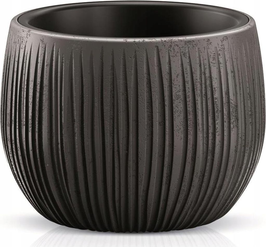 Beton Bowl DKB180 Kugelblumentopf mit Einsatz | Schwarzer Produktbild 
