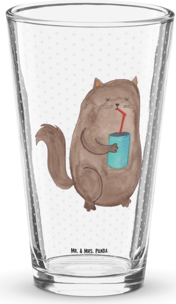 Mr. & Mrs. Panda Glas Katze Dose - Transparent - Geschenk, Bierglas, Katzen, Longdrinkglas, Trinkglas, trinken, Cocktailglas, Pint, Katzenfutter, D...