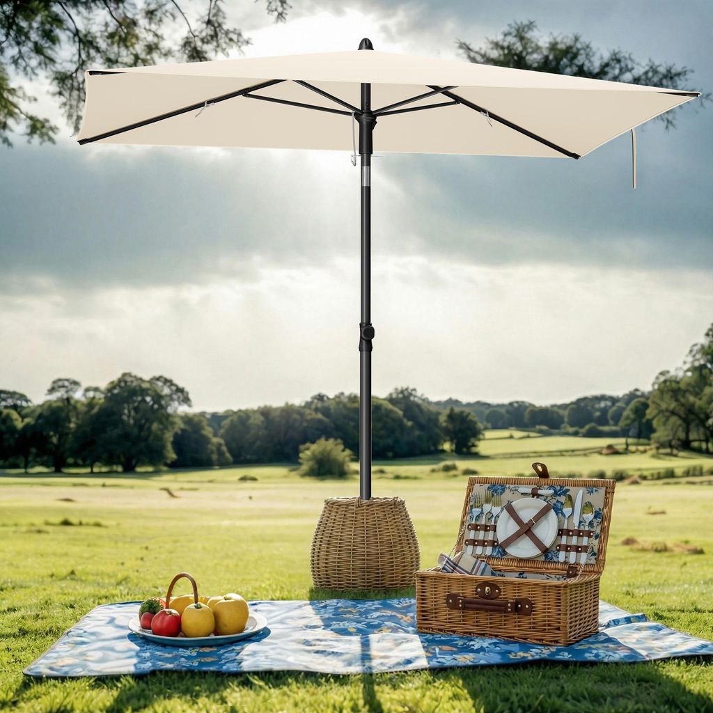 SONGMICS Sonnenschirm 190 x 120 cm, UPF 50+ Sonnenschutz Produktbild 