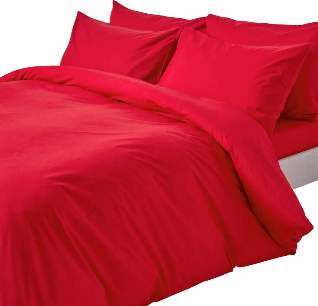 Set Letto Rosso Homescapes 135x200 - Qualità Hotel 200 TC