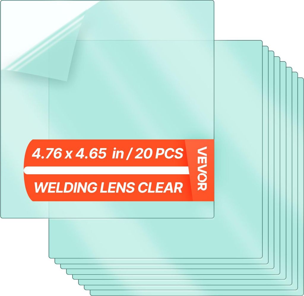VEVOR Schweißhelmlinse, 20 Stk., Vorsatzscheiben 121x118 mm Schweißschirm Ersatzlinse, Filterschutzabdeckungen, kompatibel mit automatisch abdunk...