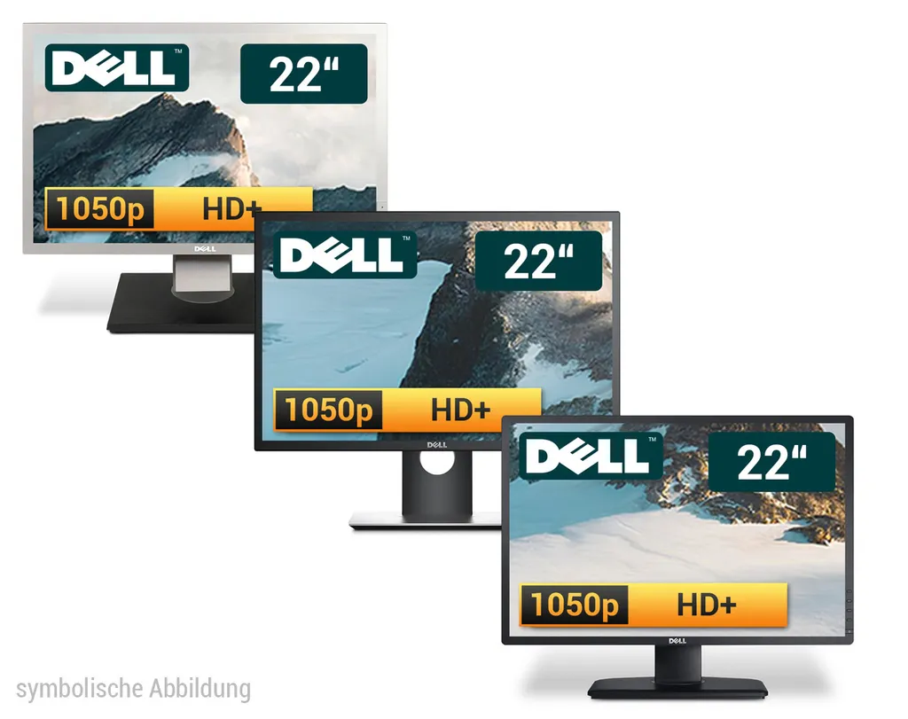 Dell 22 Zoll HD+ TFT Monitor Flachbildschirm - nach Lagerbestand - VGA - DVI - 1680 x 1050 Pixel - schwarz / silber