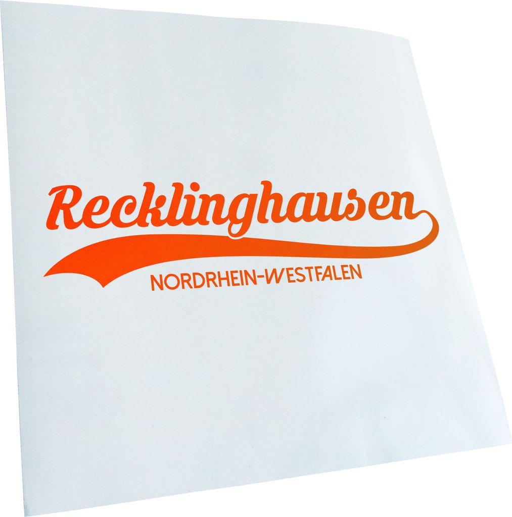 Kiwistar - Autoaufkleber - Recklinghausen NRW - Neonorange - 40x10cm - Aufkleber für Auto, Laptop, Fahrrad, LKW, Motorrad mehrfarbig JDM Decal Racing
