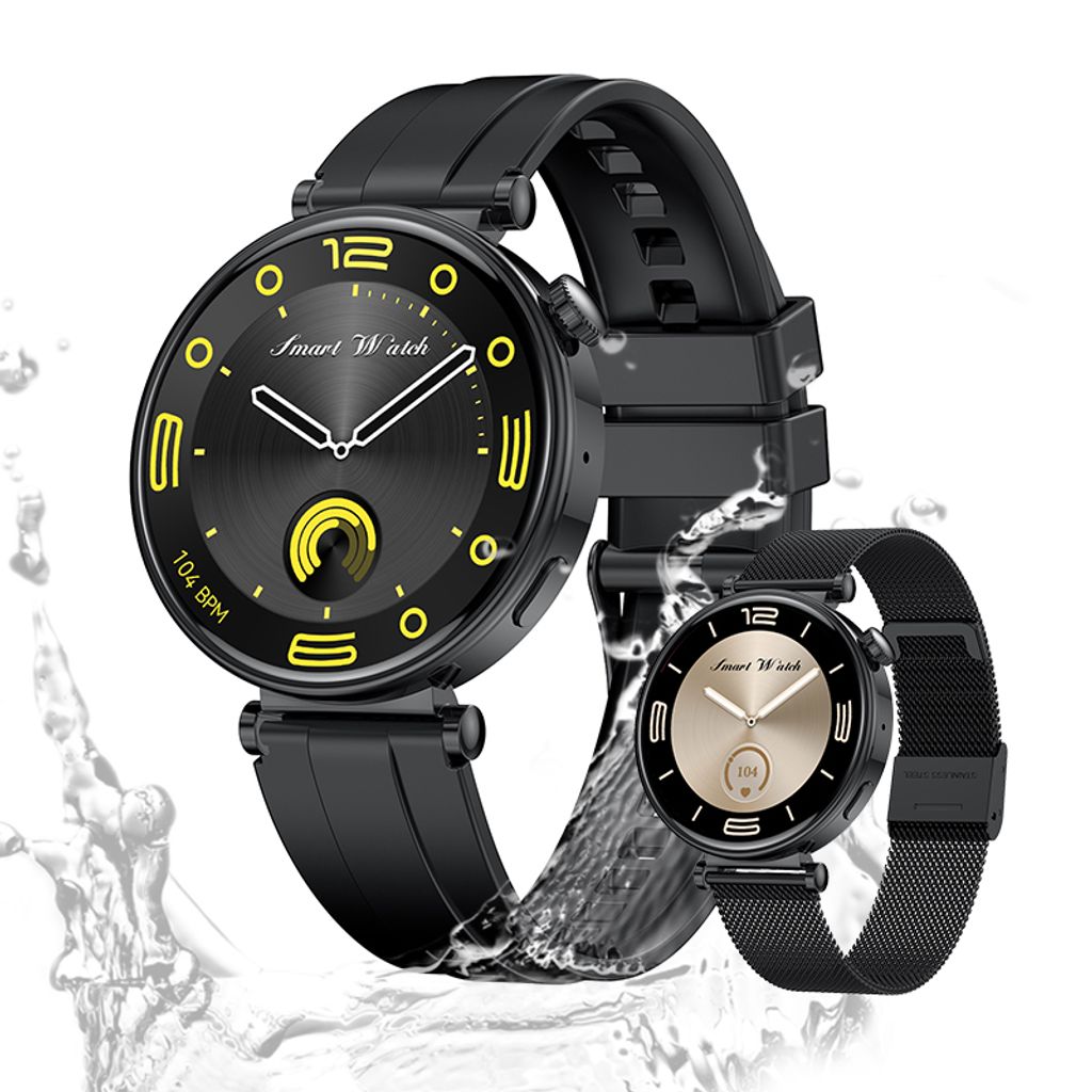 Damen's IP68 Wasserdicht Telefonfunktion Fitness-Tracker Elegant 1,32 Zoll Smartwatch mit AMOLED HD-Touchscreen mit SPO2, Herzfrequenz Fitness uhr