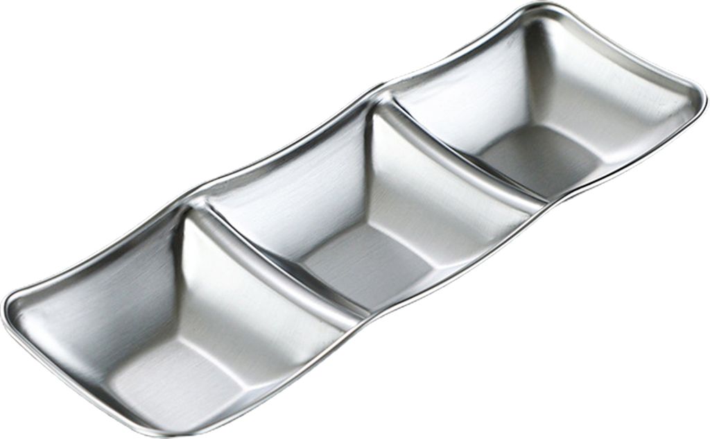 1/2/3 Grids Edelstahl Gewürz Gericht Koreanische Metall Barbecue Sauce Dip Gericht Platte BBQ Restaurant Küche Geschirr