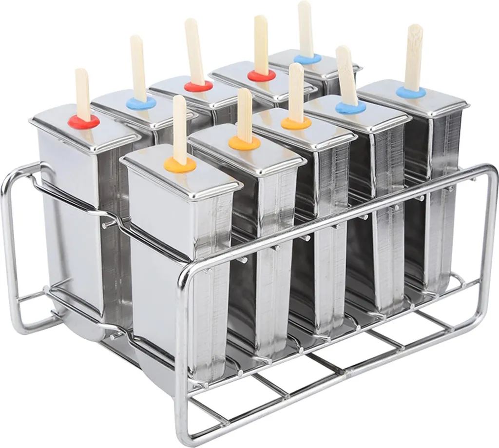 Moule à Glace Inox 304 Tête Ronde avec Plaque de Graisse - Set de 10 PCS