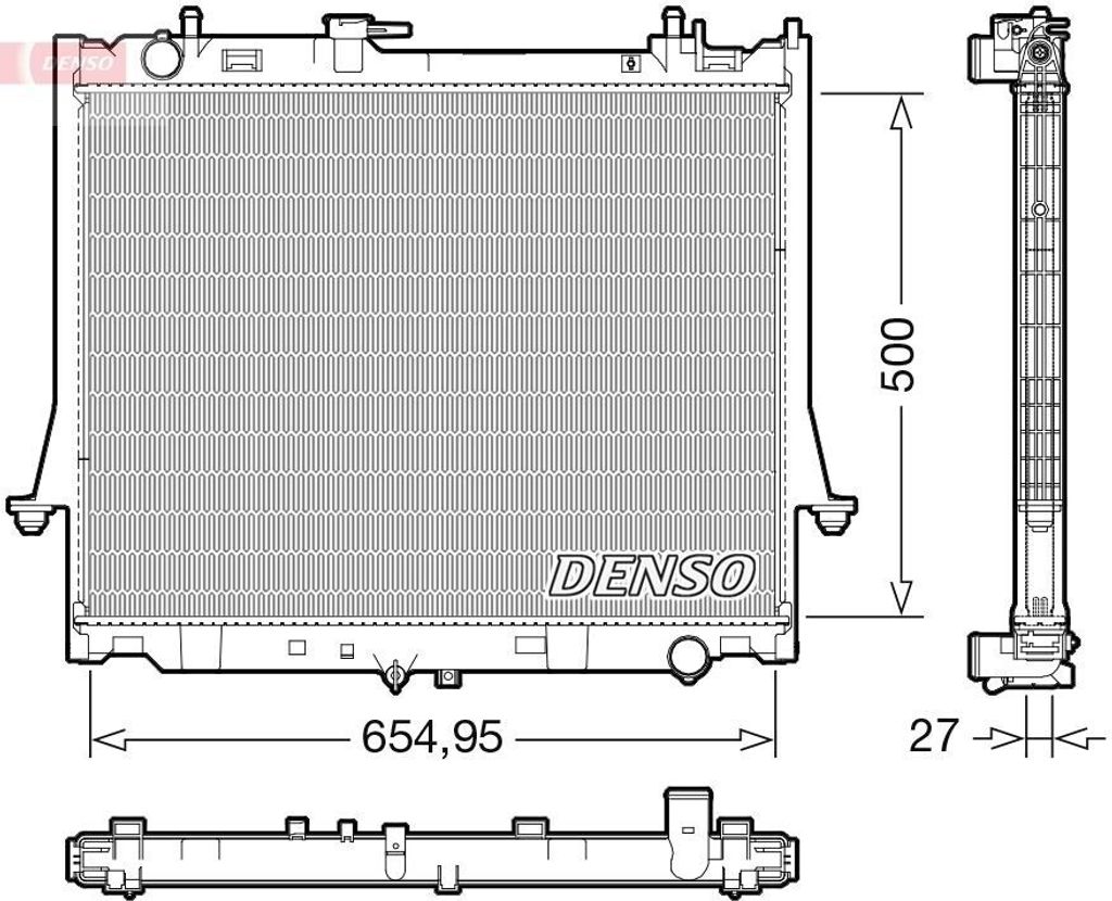 DENSO DRM99014 Kühler Wasserkühler Motorkühler für ISUZU D-MAX (TFR, TFS) D-Max II Pritsche / Fahrgestell (TFR, TFS)