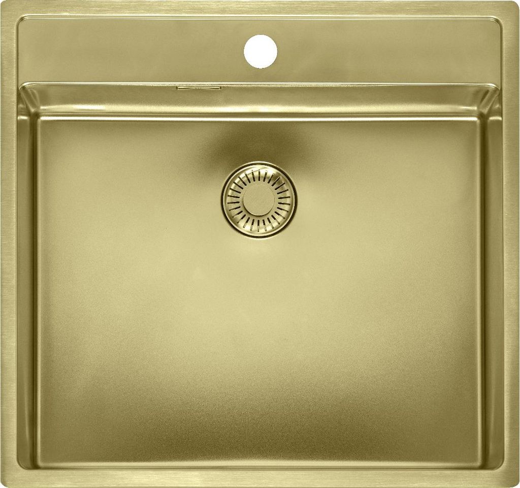 REGINOX R41338 Spüle NEW YORK 50X40 Gold II mit Hahnlochbank ab Schrankbreite 60 cm / Flächenbündig / Flacheinbau
