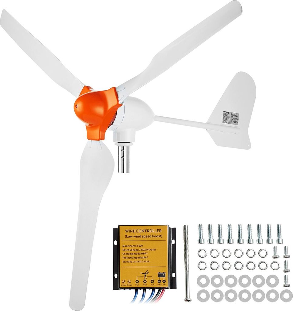800 W windkraftanlage 12 V Windgenerator 3-Blatt-Windkraftgenerator mit MPPT-Regler einstellbare Windrichtung und 2,5 m/s Startwindgeschwindigkeit ...
