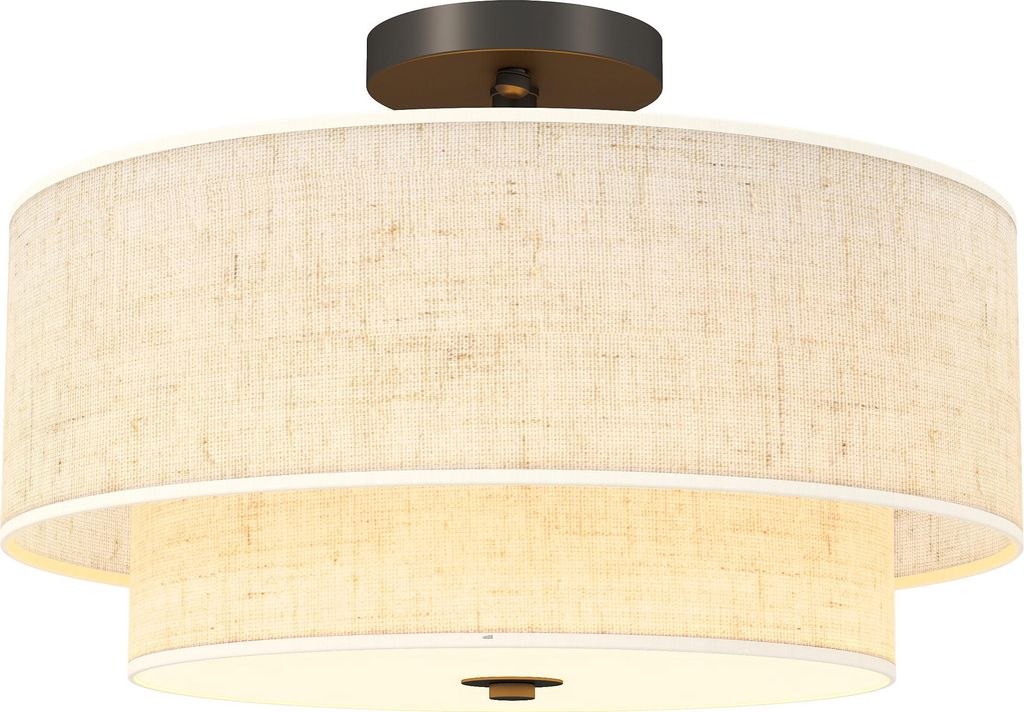 HOMCOM Deckenleuchte, Deckenlampe Hängend mit 3 x E14 Fassung Creme