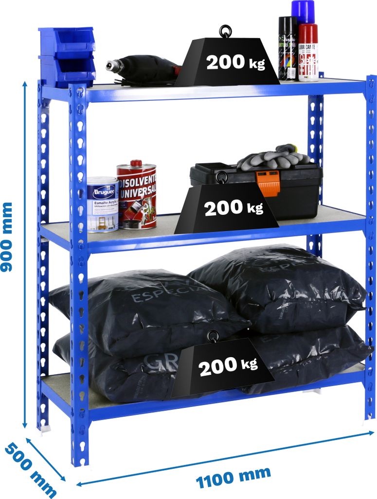 MADERCLICK SUPERPLUS 3/500 900 BLAU/MADEIRA Metallregal
