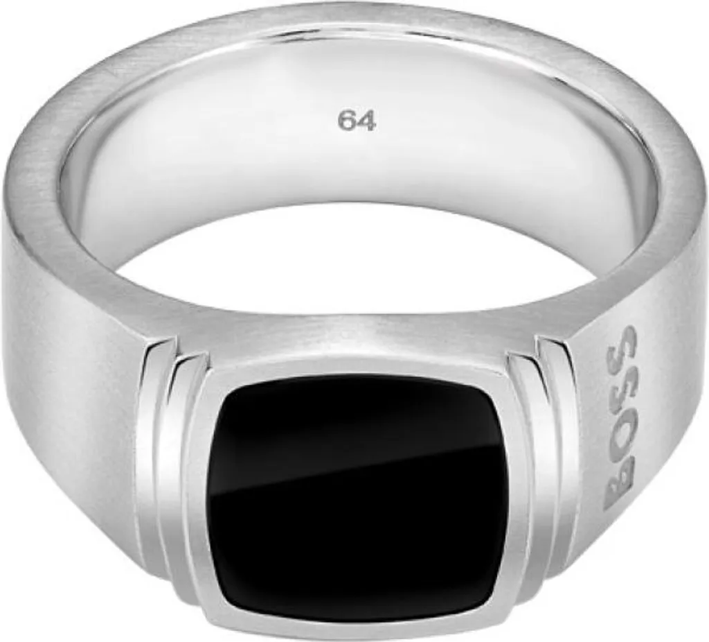 Bague homme en acier avec onyx noir Odell 1580652 - Taille 66