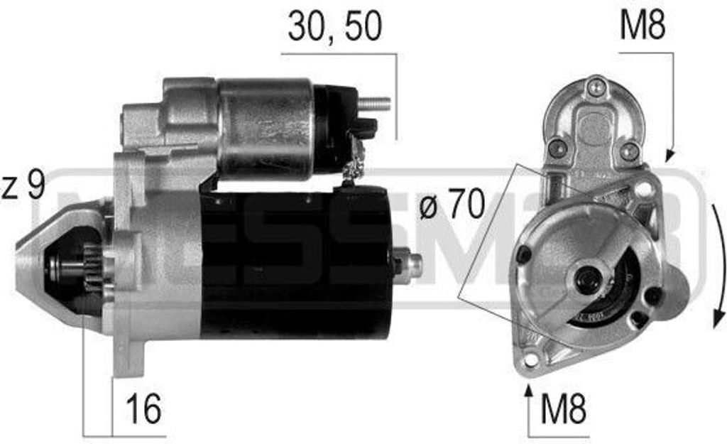 ERA 220214A Starter Anlasser 1kW für SMART FORTWO Coupe (451) 12V