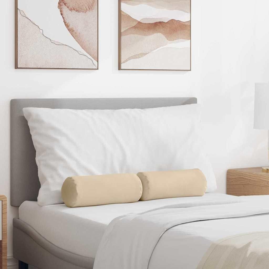 "Schlussverkauf" Bolsterkissen 2 Stück - Sitzauflage - Sitzpolster - Creme Ø 15x40 cm Mikrofaserstoff C5821