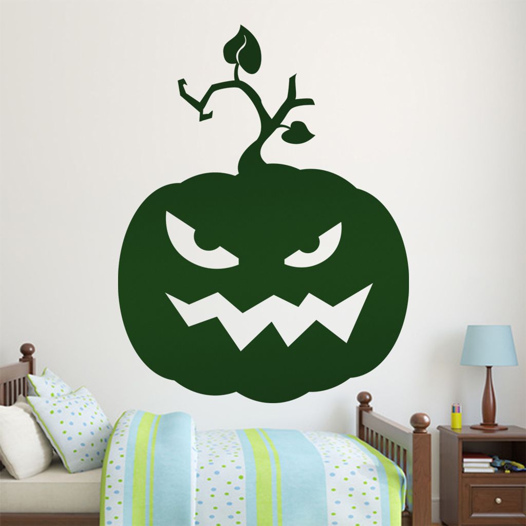 KIWISTAR Böser Kürbis - Aggresiv Gemein Gruselig Halloween Wandtattoo in 6 Größen - Wandaufkleber Wall Sticker - Dekoration, Küche, Wohnzimmer...