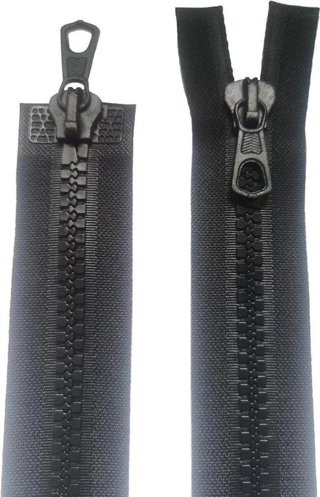 Fermeture à glissière Vislon 8 mm divisible noire 95 cm avec découpe