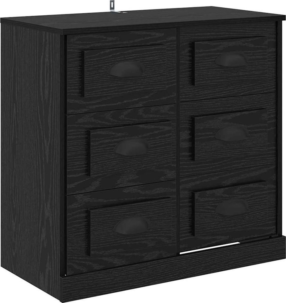Sideboard Schwarz Eichen-Optik 70 x 35,5 x 67,5 cm