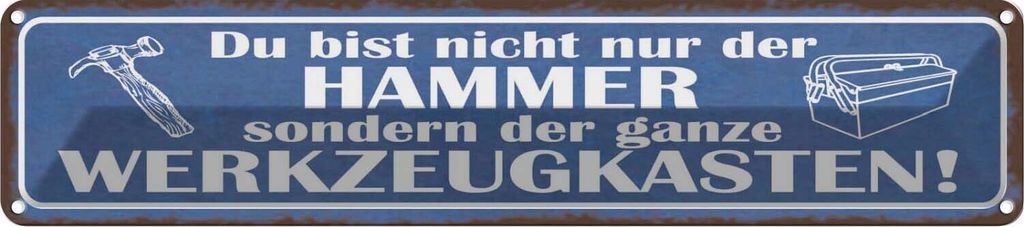 vianmo Blechschild 10x46 cm du Bist nicht nur der Hammer Dekoration Spruch Zitat