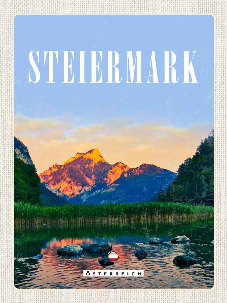 vianmo Holzschild 40x30 cm Steiermark ÖsterreichSee Natur Bildmotiv Reisemotiv Europa