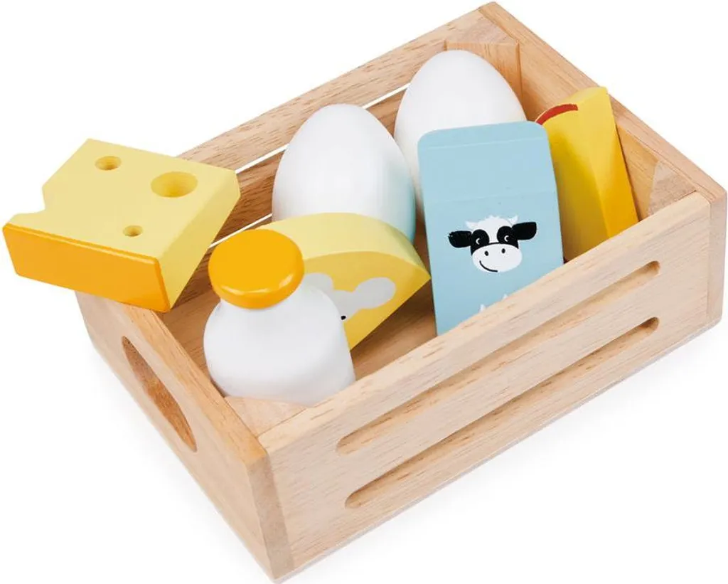Panier de jouets Mentari de produits laitiers en bois pour enfant