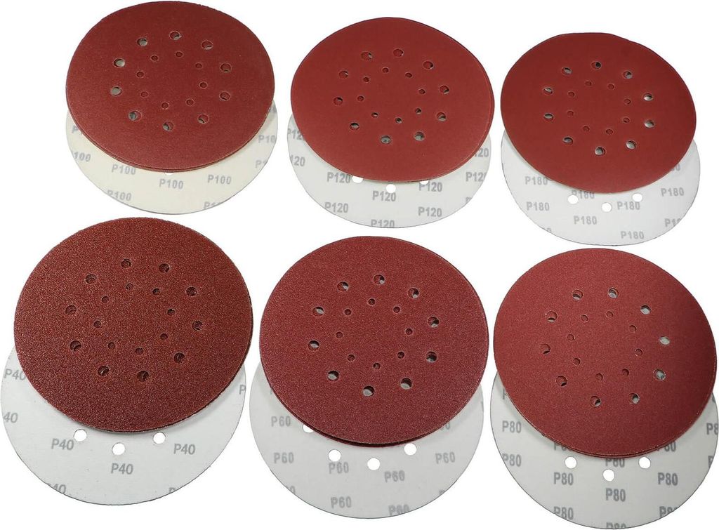 30 Blatt Schleifscheiben 225mm Korn 40-180 MIX Sortiment Schleifpapier für Wand- Deckenschleifer