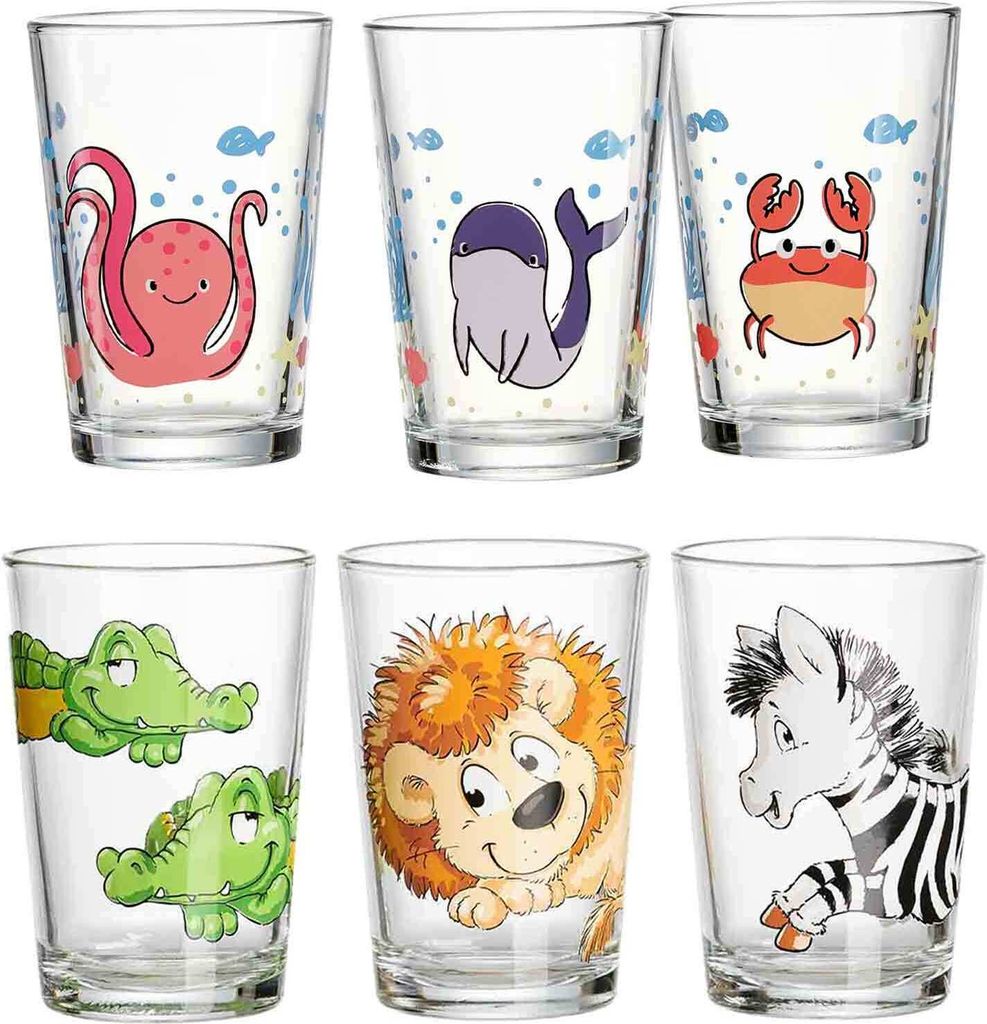 Ritzenhoff & Breker Meeres- und Zootiere Kinderbecher Set 6-teilig