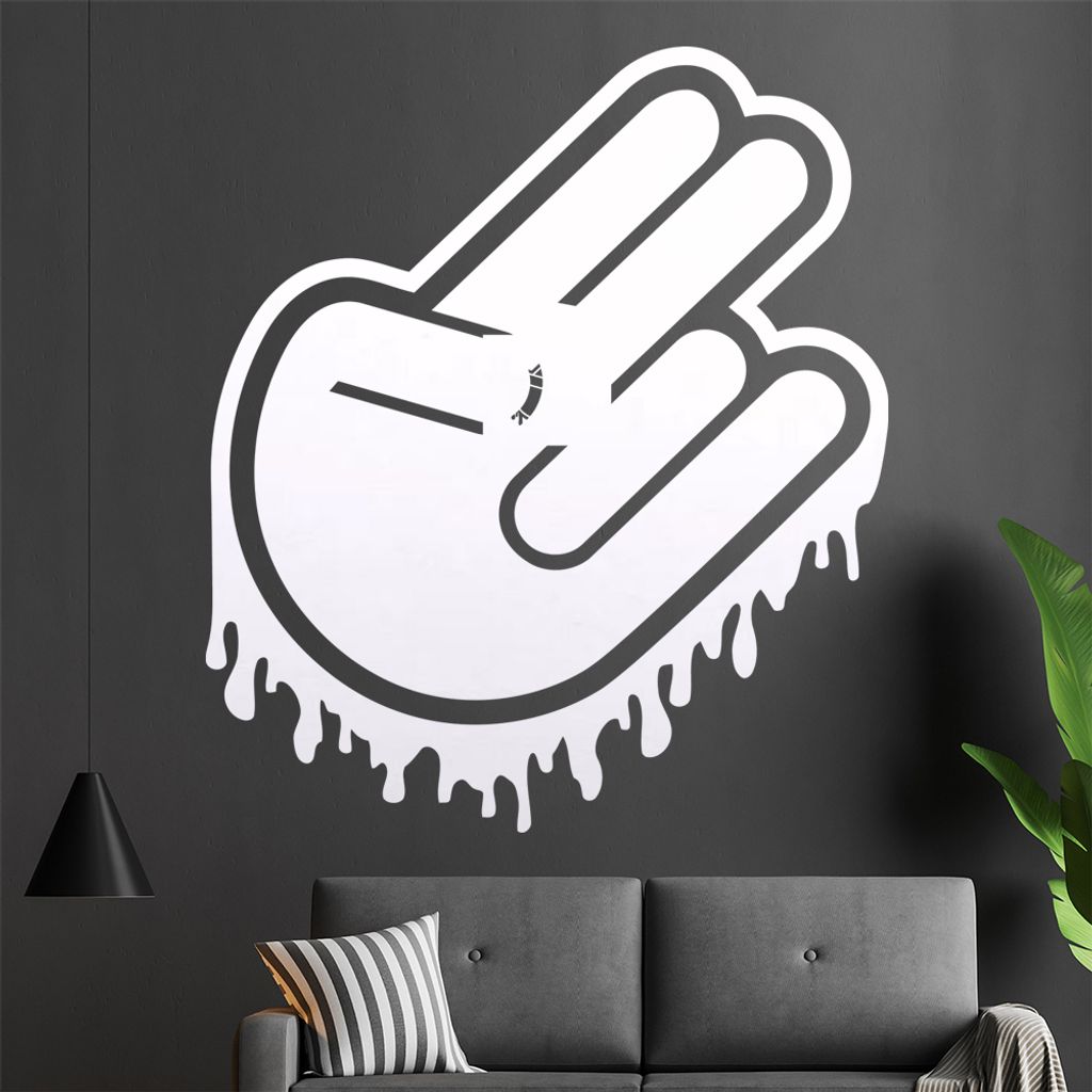 KIWISTAR Shocker Hand - Gruß Freunde Wandtattoo in 6 Größen - Wandaufkleber Wall Sticker - Dekoration, Küche, Wohnzimmer, Schlafzimmer, Badezimmer
