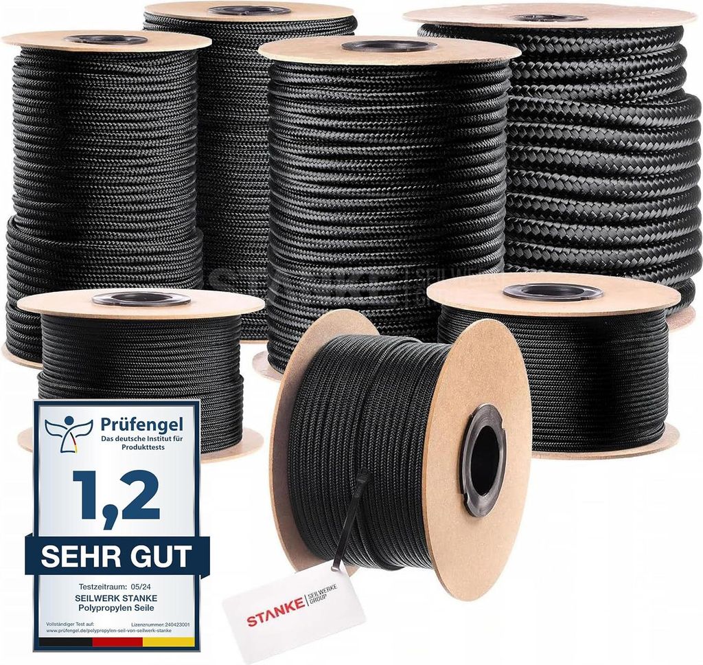 Seilwerk STANKE Corda polipropilene nero 2mm 50m - Spago Immagine del prodotto 