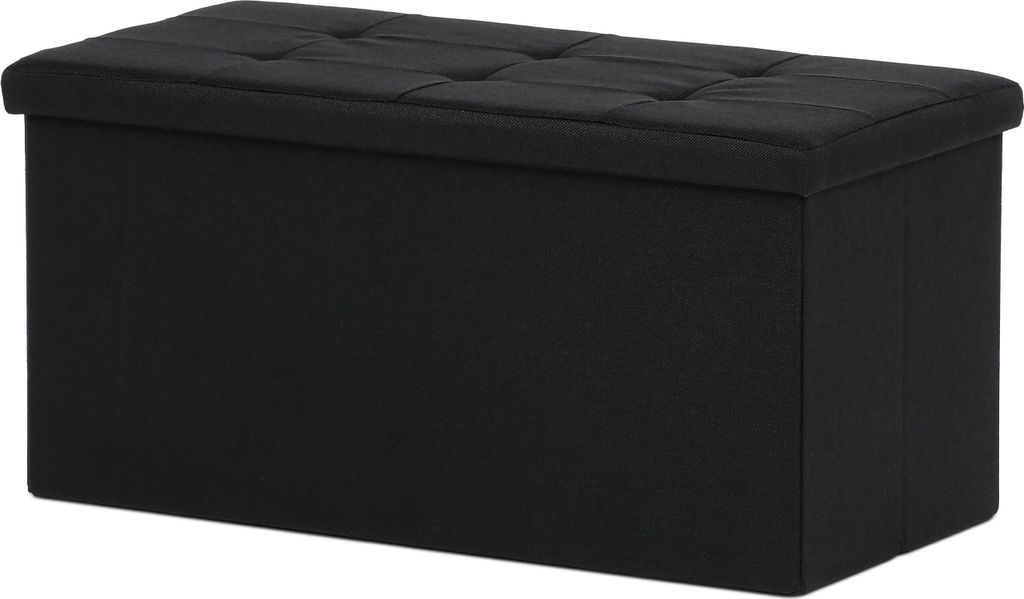 TAB Hocker rechteckig schwarz mit Ablagefläche 38 cm H x 76 cm B x 38 cm T