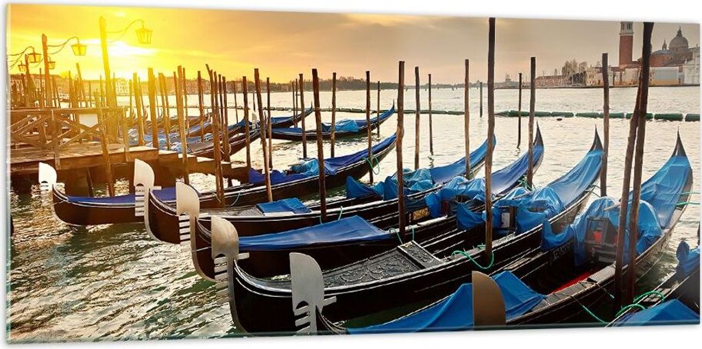 Bilder auf glas - Venedig Gondel - 120x50cm - Glasbilder - Produktbild 