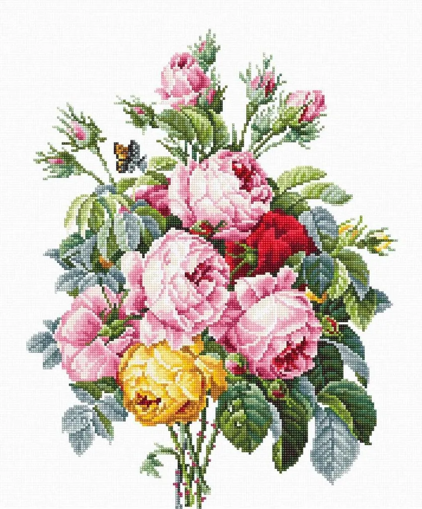Kit Broderie Point de Croix Complet Rosen II Luca-S Aida Facile 25x32