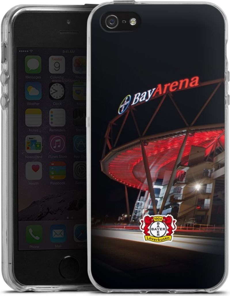 DeinDesign Handyhülle für Apple iPhone 5s Silikon Hülle Case Smartphone Schutzhülle Bayer 04 Leverkusen Offizielles Lizenzprodukt Stadion