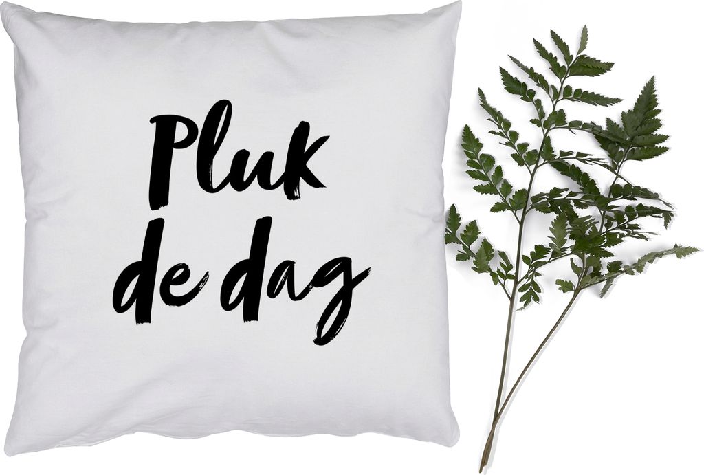 MuchoWow Zierkissen Sofakissen Wohnzimmer Dekokissen 50x50 cm Carpe diem - Text - Nutze den Tag - Zitate - Komfort - Sofakissen