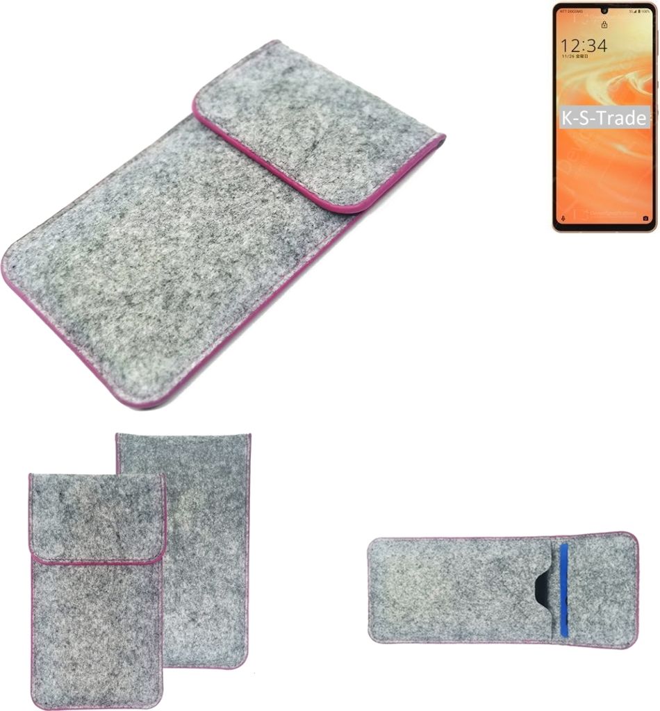 K-S-Trade Handy Schutz Hülle kompatibel mit Sharp Aquos Sense6s Schutzhülle Handyhülle Filztasche Pouch Tasche Case Sleeve Filzhülle hellgrau